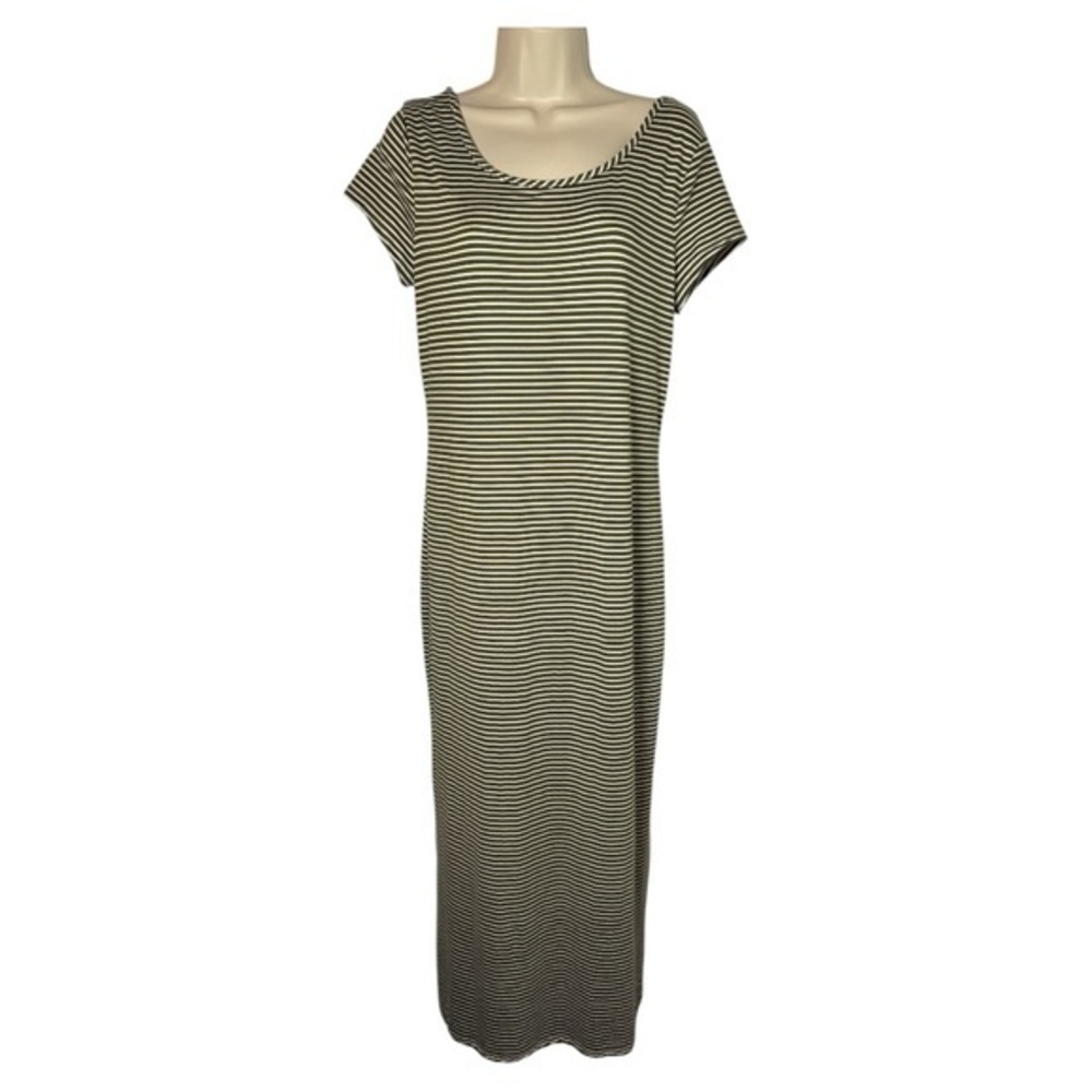 C’EST LA VIE Striped Green and White Maxi Dress L